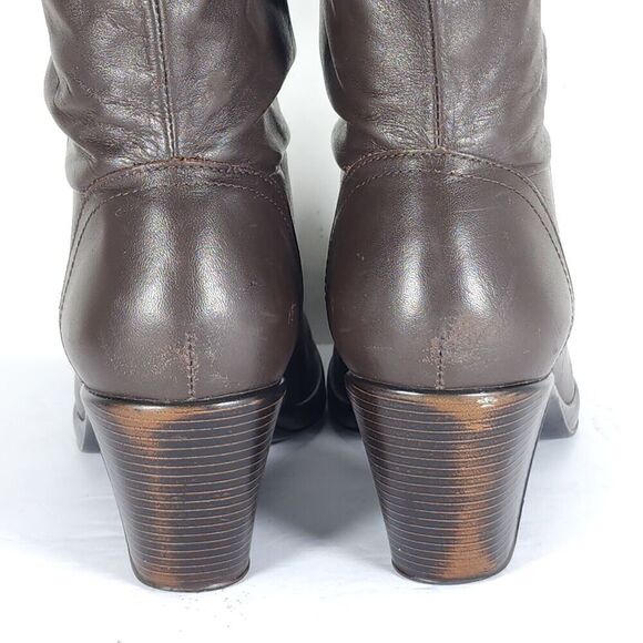 Dansko Women’s Bobbi US6-6,5 EU 37 Brown Leather Roll Down Slouch Boots - Picture 12 of 14